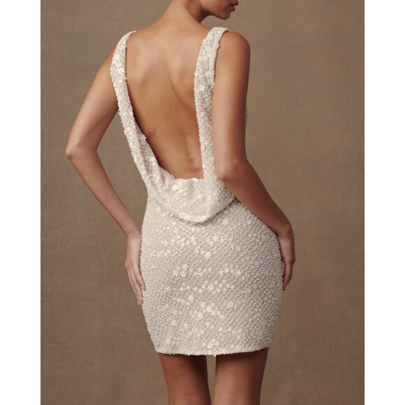 Meshki Louanne Daisy Beaded Mini Dress Size M/Medium - Picture 4 of 9